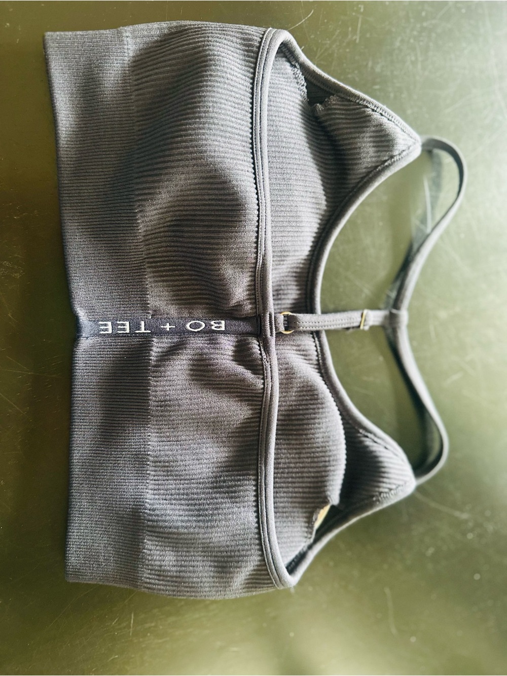 BO+Tee Seamless Ribbed Sports Bra - Charcoal